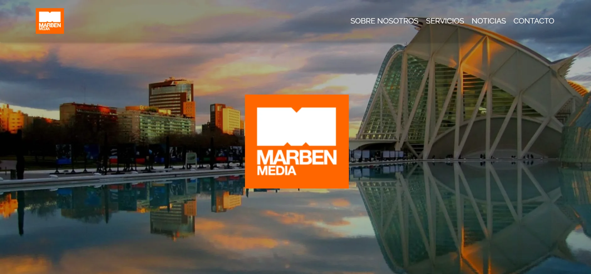 Página de inicio diseñada para Marben Media