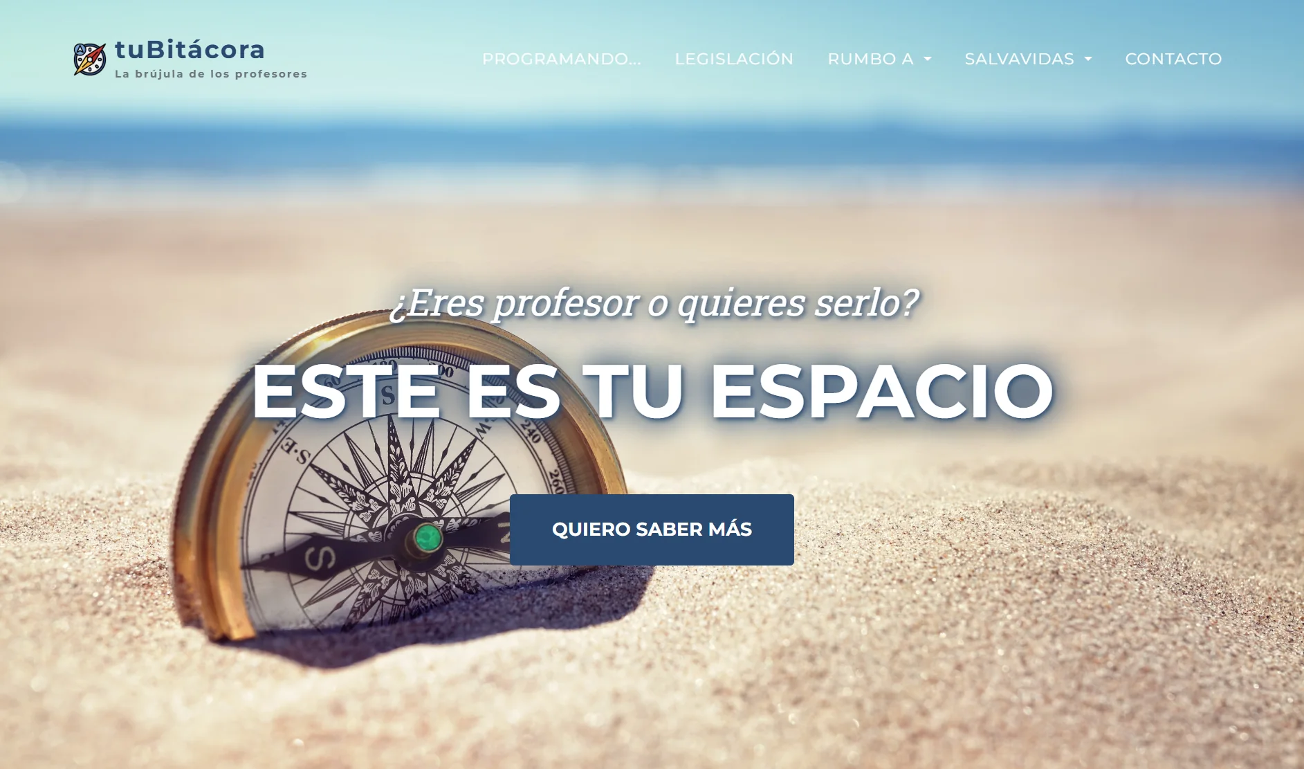 Página de inicio diseñada para tuBitácora